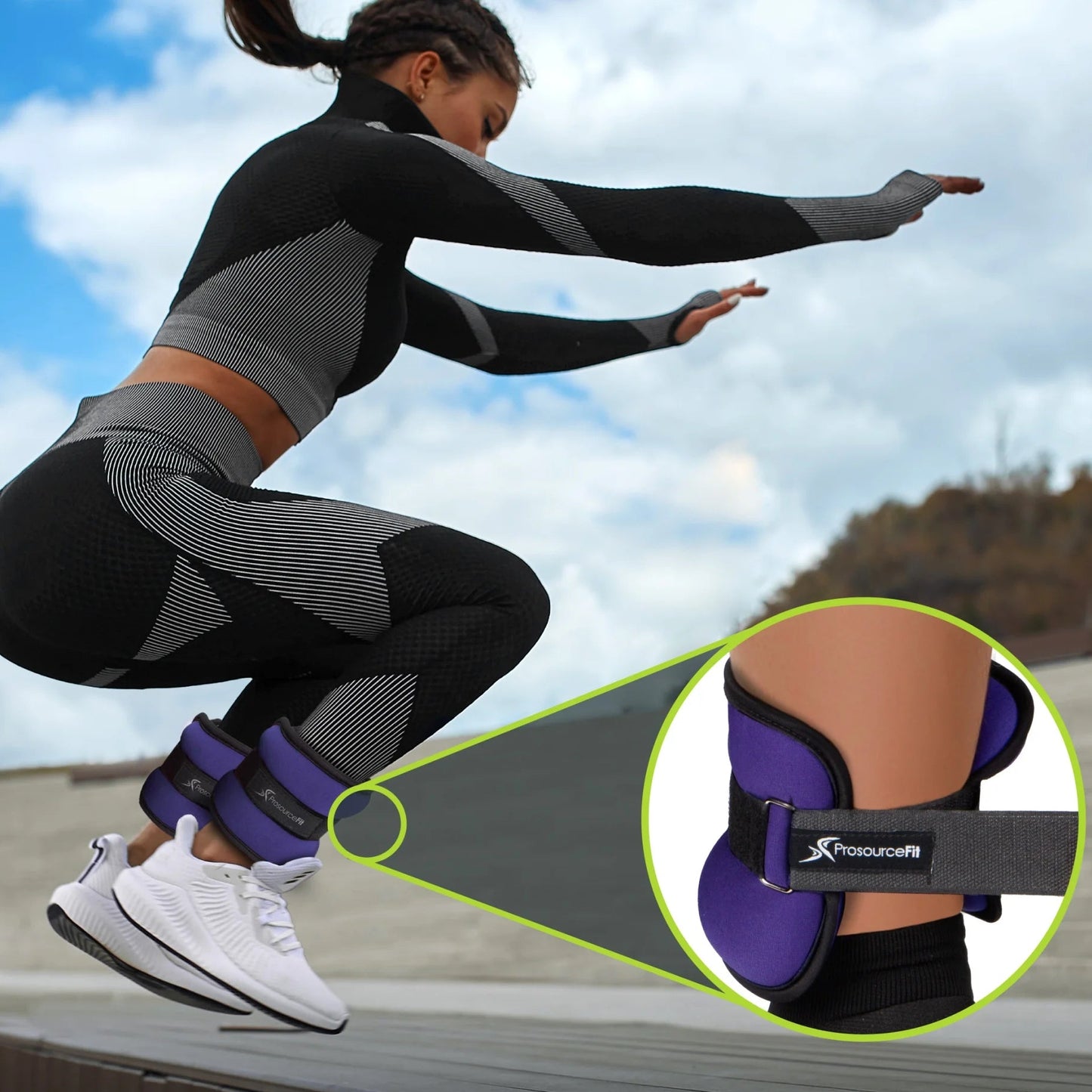 Ankle Weights Set of 2 with Adjustable Comfort Fit