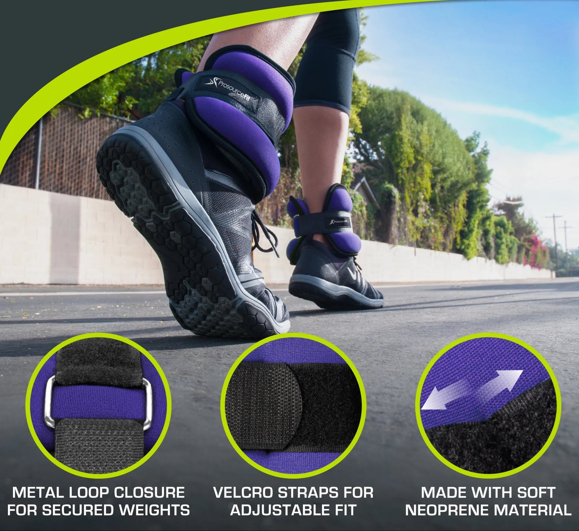 Ankle Weights Set of 2 with Adjustable Comfort Fit