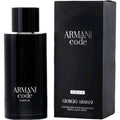 Armani Code parfum bottle and packaging on a white background